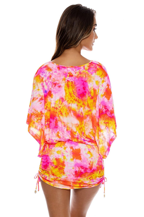 Luli Fama Retro Dream Cabana V Neck Dress